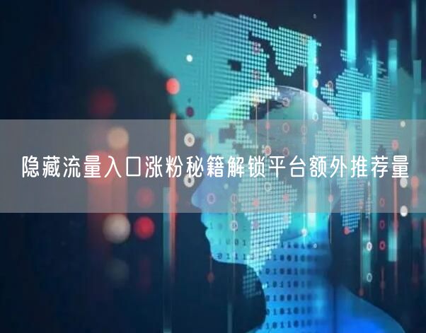 隐藏流量入口涨粉秘籍解锁平台额外推荐量