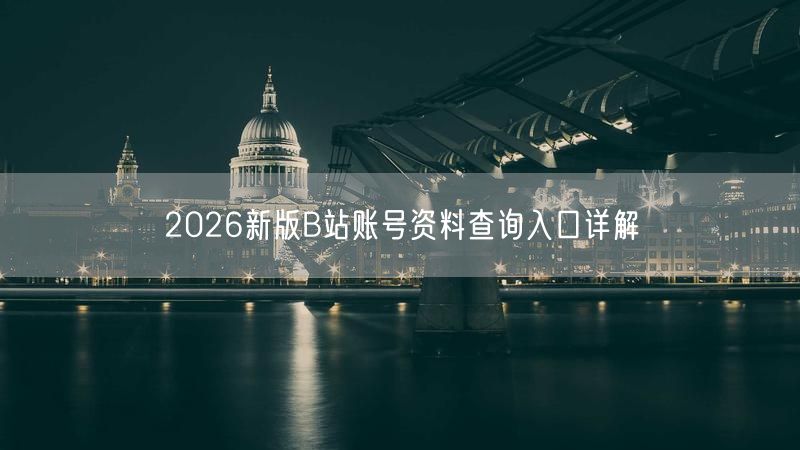 2026新版B站账号资料查询入口详解