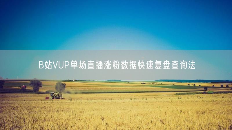 B站VUP单场直播涨粉数据快速复盘查询法