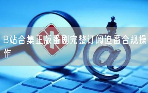 B站合集正版番剧完整订阅追番合规操作