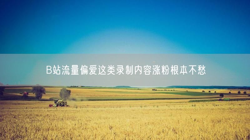 B站流量偏爱这类录制内容涨粉根本不愁