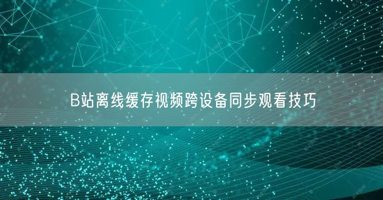 B站离线缓存视频跨设备同步观看技巧