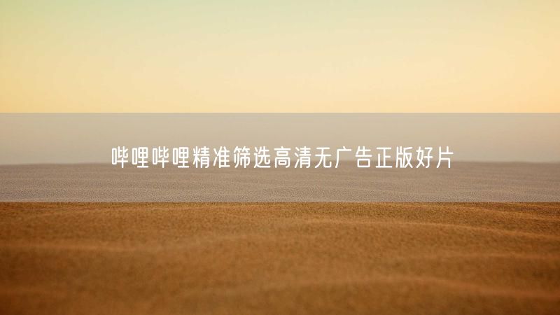 哔哩哔哩精准筛选高清无广告正版好片