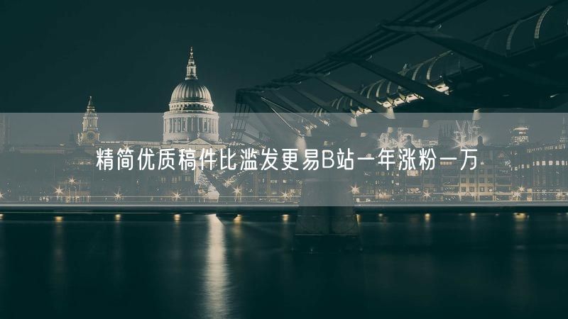 精简优质稿件比滥发更易B站一年涨粉一万