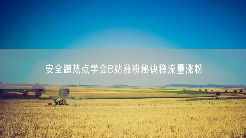 安全蹭热点学会B站涨粉秘诀稳流量涨粉